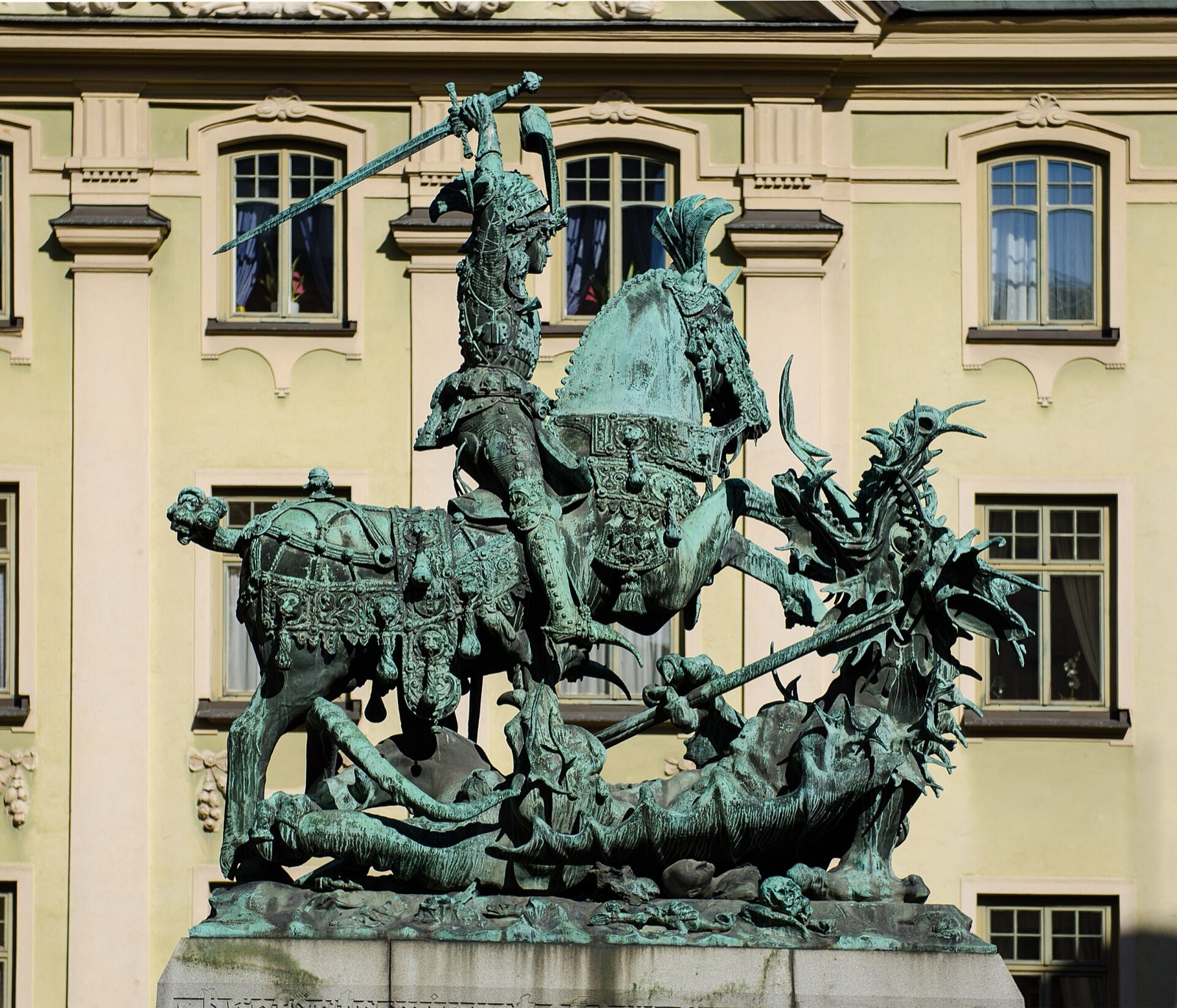 Saint George and the Dragon sculpture in Stockholm