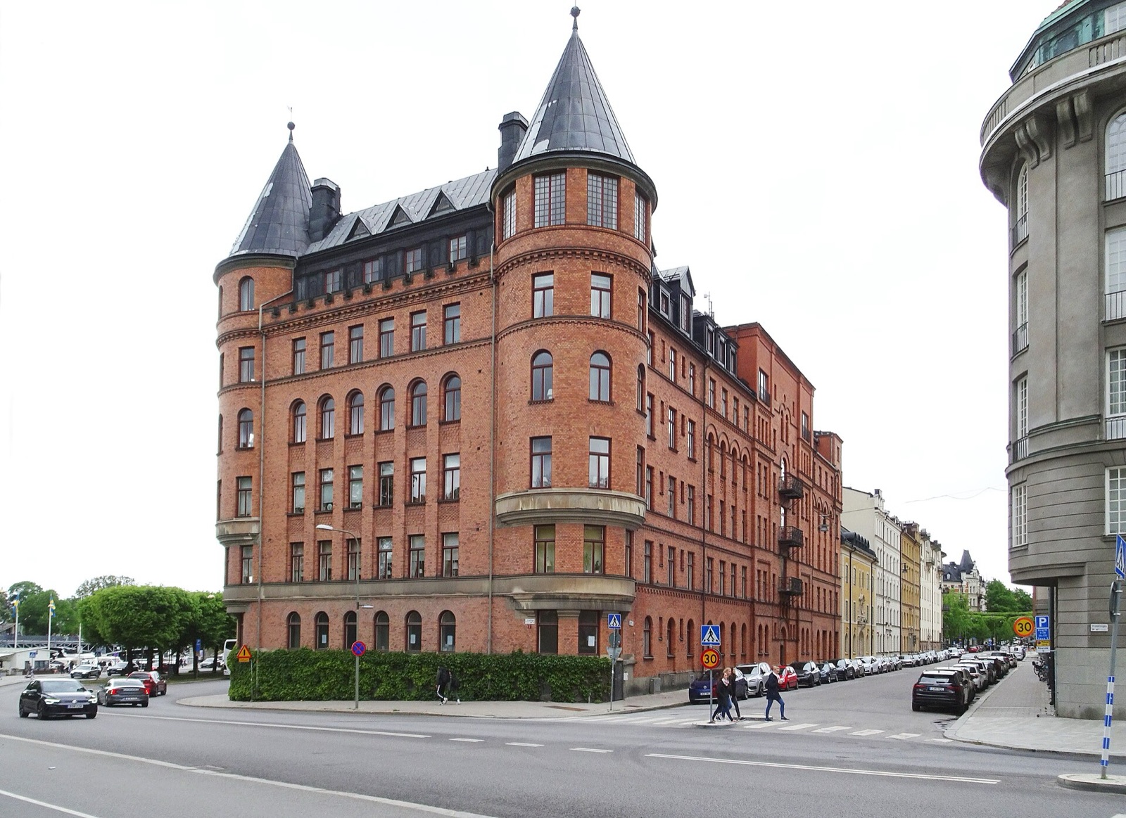 Historic residential architecture on Strandvägen in Östermalm